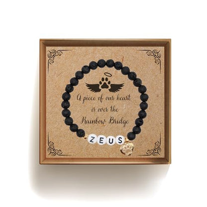 Pet Sympathy Gifts for Loss of Dog Cat Rabbit Horse Grief Rainbow Bridge Memorial Gift Passing Ashes Deceased Bracelets Women Sister Skin Personalized Bracelet Initial in Memory Keepsake - style: Paw