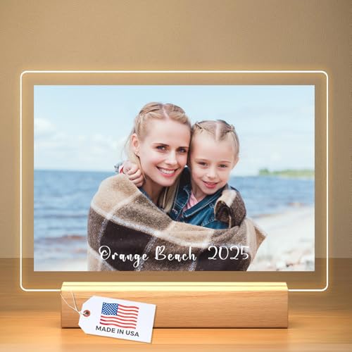 LOUISMIAA Custom Picture Frames,Personalized Photo Frame with Night Light,Customized Picture Frame,Personalized Anniversary Birthday Valentine's Day Gifts for Women Men Mom Same Day Shiping - color: Style 2