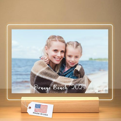 LOUISMIAA Custom Picture Frames,Personalized Photo Frame with Night Light,Customized Picture Frame,Personalized Anniversary Birthday Valentine's Day Gifts for Women Men Mom Same Day Shiping - color: Style 2