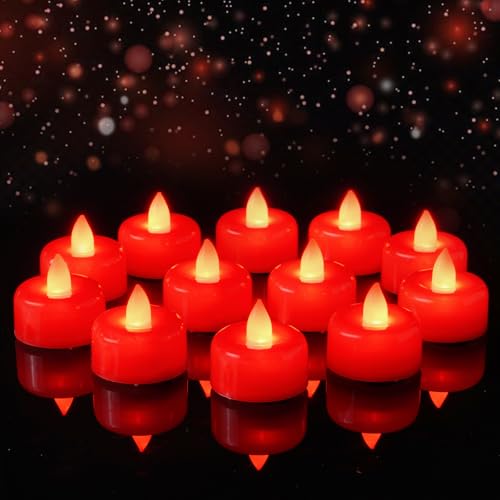 Amagic 24Pack Red Flameless LED Tea Lights Candles Battery Operated - color: Red, size: 24 Pack