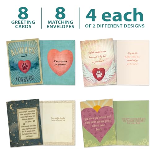 Tree-Free Greetings Forever Friends Pet Sympathy Card Assortment, 5 x 7 Inches, 8 Cards and Envelopes per Set (GA31528)