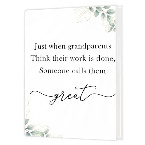 Grandpa Grandma Gifts Photo Album Holds 36 4x6 Photos, Grandparents Gifts from Grandkids, Just When Grandparents Think Their Work is Done Small Photo Album Memory Keepsake - color: Grandparents