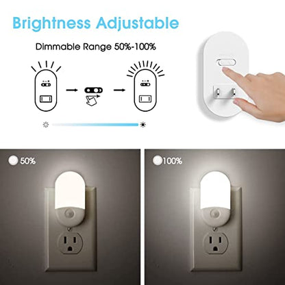 L LOHAS LED Night Light Plug in, 4 Pack 0.6W LED Night Light for Kids, Auto - color: Daylight, size: 4 Count (Pack of 1)