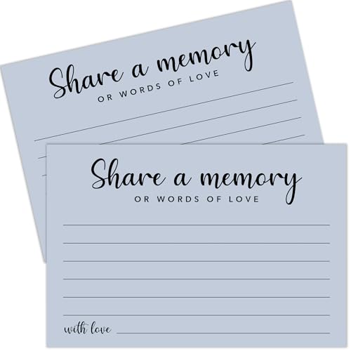 Share a Memory Cards for Celebration of Life, Graduation, Retirement, Birthdays, Guest Book Ideas, Funeral Sign In Book For Memorial Service, 4x6 Inches Set of 50 Pcs(Pastel Blue) -A12 - color: Blue
