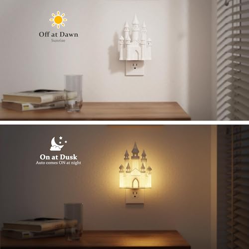 JandCase Night Lights Plug into Wall, 3D Printed Castle RGB Night Light - color: Castle-RGB, size: 1 Pack