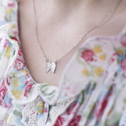 GINAZL Angel Wings Memorial Necklace Sympathy Gifts for Loss of Loved One Bereavement Gift Memorial Gifts for Loss of Dad Mom - style: MaMa of an Angel