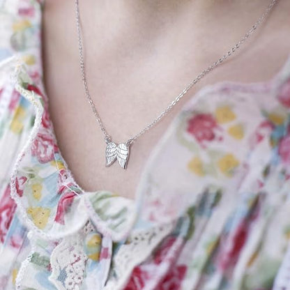 GINAZL Angel Wings Memorial Necklace Sympathy Gifts for Loss of Loved One Bereavement Gift Memorial Gifts for Loss of Dad Mom - style: It's OK