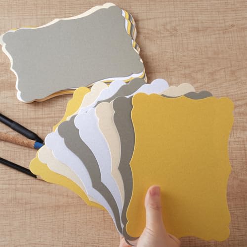 50 Pack Shiny Silver Blank Cardstock Greeting Cards, 5x7IN - color: Silver, size: 5x7IN