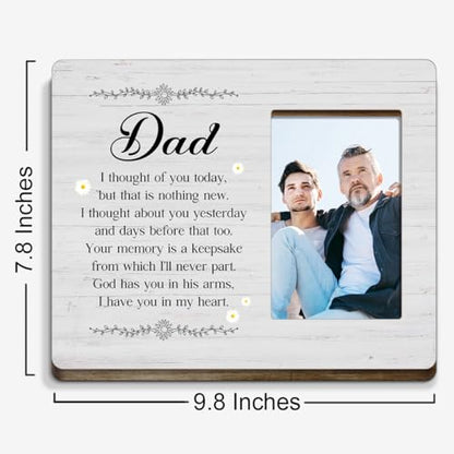 Memory Gifts for Loss of Dad,Condolences Memorial Sympathy Gifts for Loss of Dad Loved One,I Thought of You Today Dad Wood Picture Frame - style: Dad-3