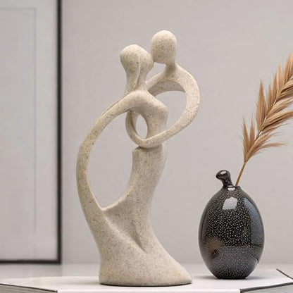 Modern Abstract Couple Statue, Kissing Lovers Sculpture Figurine Home Decor - style: Style A