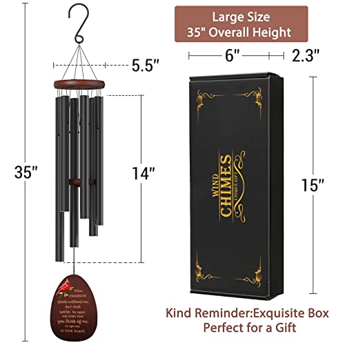 Suntimber Cardinal Memorial Wind Chimes for Loss of Loved One Sympathy Gift | 35" Windchimes In Memory of a Loved One like Mother Father,Cardinal Sympathy Gifts Basket for Bereavement,Condolence,Funeral - size: 35 Inch Cardinal