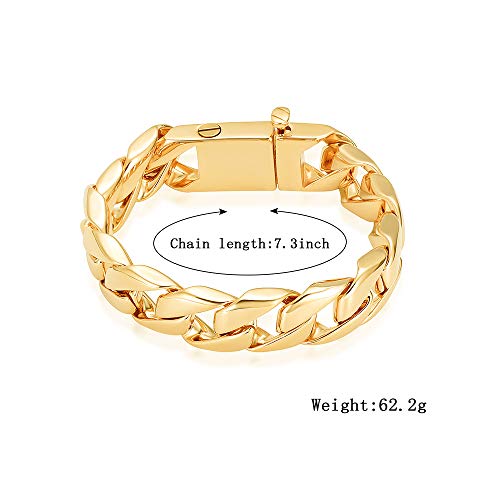 constantlife Cremation Bracelet for Ashes Men Memorial Jewelry Stainless Steel Hand Chain Personalized Customization Keepsake - 7.1 in/ 7.9 in/8.7 in/9.5 in - color: Golden