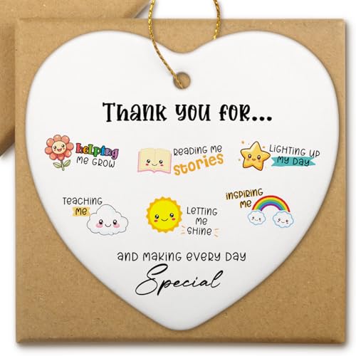 Thank You for Helping Me Grow Teacher Gift Appreciation Ornament for Daycare Preschool Kindergarten New Teachers End of Year First Day of School Gift Christmas Tree Decorations - color: Thank You for Helping Me Grow