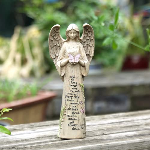 Topadorn Garden Statuary Outdoor Praying Angel Resin Figurines,Collectible Sculptures,2PK