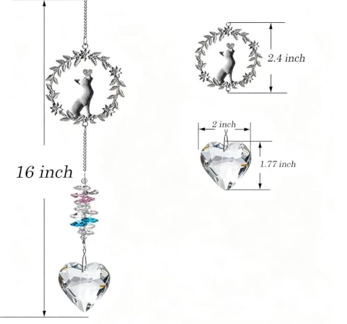 Pet Memorial Suncatcher,Dog Memorial Gifts for Loss of Dog,Cats Remembrance,Pet Loss Sympathy Gift,Bereavement Gifts(Cat) - color: Garland Cat