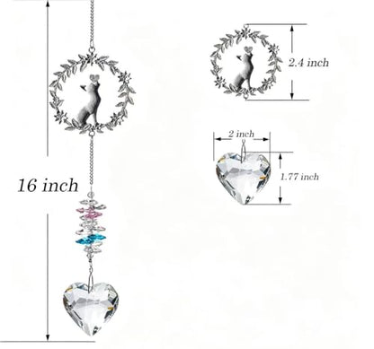 Pet Memorial Suncatcher,Dog Memorial Gifts for Loss of Dog,Cats Remembrance,Pet Loss Sympathy Gift,Bereavement Gifts(Cat) - color: Garland Cat