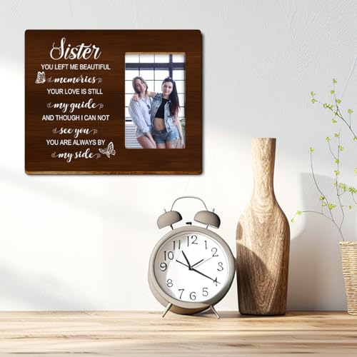 Memory Gifts for Loss of Sister,Condolences Sympathy Memorial Gifts for Loss of Sister Loved One,You Are Always by Myside Sister Wood Picture Frame - style: sister-1