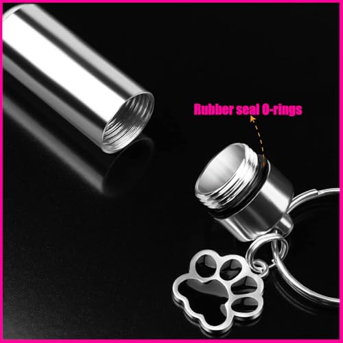 Pet Urn Necklace - Cylinder Paw Ash Locket for Dogs & Cats