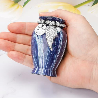 Small Urn for Human Ashes Aluminium Keepsake Memorial | Mini Urn for Ashes, Meaningful Memorial Keepsake Gift, Durable Aluminum Cremation Urn with Elegant Design - style: Sapphire Blue