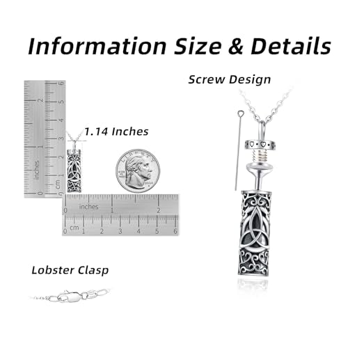Flower Cute Animal Sterling Silver Pendant Urn Ashes Necklace for Women BF0709 - color: C *Celtic Trinity