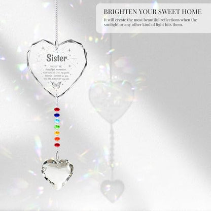 Hegelda Memorial Gifts for Loss of Sister Crystal Suncatcher | Sympathy Gifts for Loss of Sister Bereavement Funeral Condolence Gifts for Grieving Besitie Sister BFF - style: SISTER