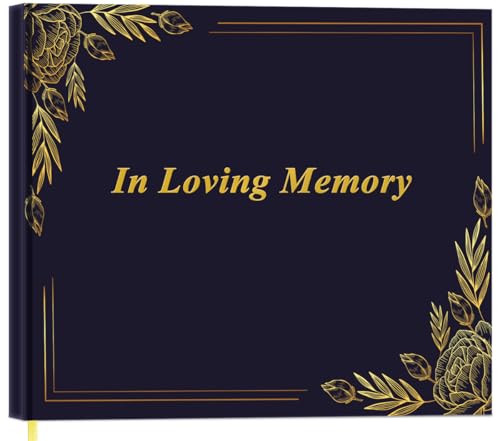 Funeral Guest Book - GuestBook for Memorial & Funeral Services, Guest Sign-in Book & Guestbook Planner, 440 Guests Entries with Name & Address, Memory Book for Funeral Guest Registry, 9" x 7", Black - color: Black