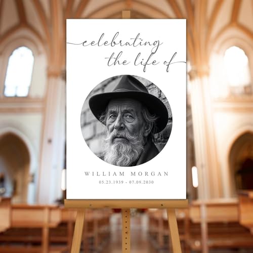 Custom Photo Funeral Memorial Yard Sign – Personalized Celebration of Life Welcome Board - color: Version 16