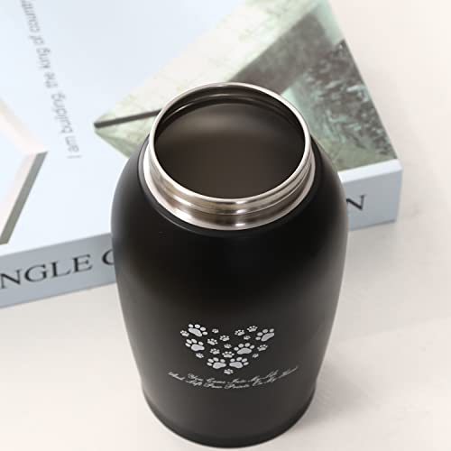 Stainless Steel Pet Urns,Suitable Size Urns for Pet Ashes (Medium, Black) - color: Black, size: Medium