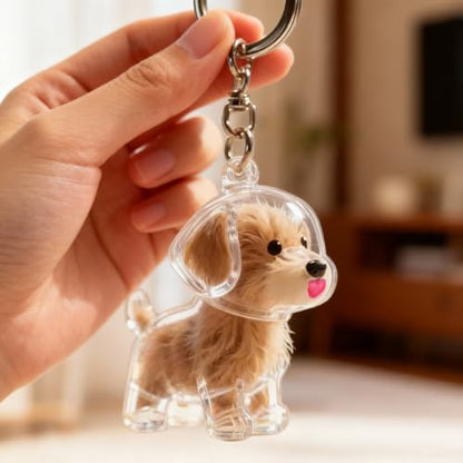Dog Hair Keychain,Transparent Bottle for Fur,Dog Memorial Gifts for Loss,Pet Fur Keepsake,Dogs Hair Collector Keychain,Red Mouth