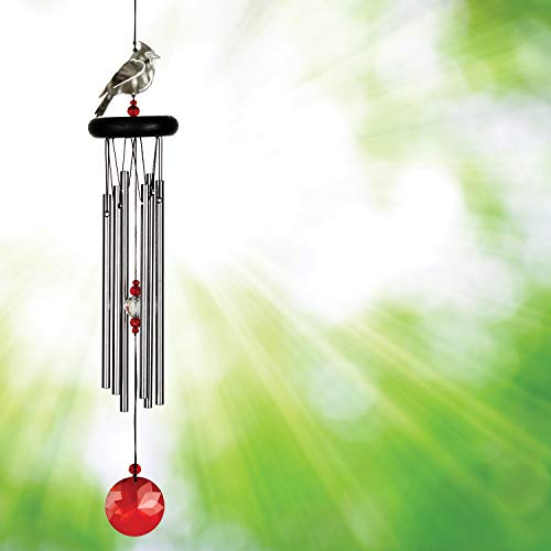 Woodstock Chimes Signature Collection, Crystal Cardinal Chime, 18'' Decor Designs Wind Chimes for Outdoor, Patio, Home or Garden Décor (WFCRD)