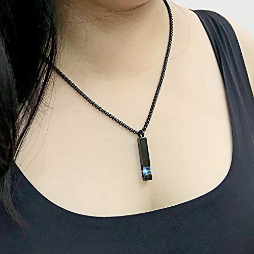 YOUFENG Urn Necklaces for Ashes Birthstone Cube Urns for Human Ashes Memorial Cremation Urn Locket Keepsake Ashes Jewelry - style: October