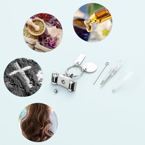 shajwo Pick Up Truck Urn Necklaces for Ashes for Men - color: Keychain-Silver