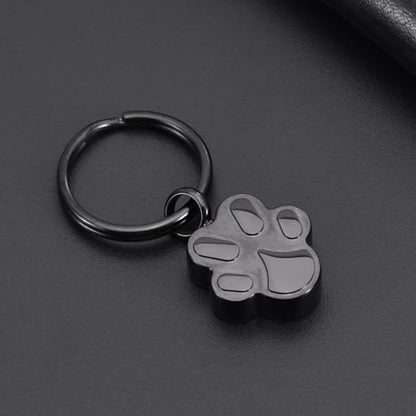 RIPFEVURN Pet Cremation Jewelry Dog Cat Paw Urn Keychain for Ashes for Women Men Memorial Keepsake Pendant - color: Black-2