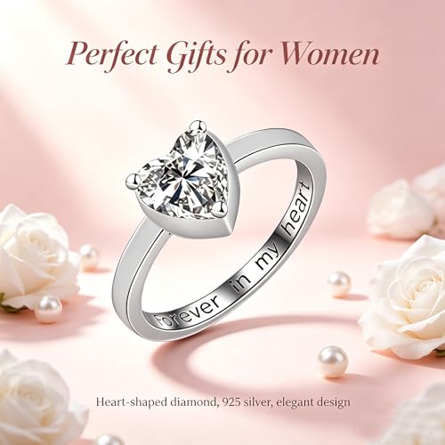 Urn Ring for Ashes Sterling Silver Urn Ring Keepsake Memorial Jewelry Gifts for Women - color: heart-2
