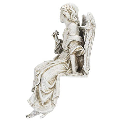 Joseph's Studio by Roman, 12.75" H Sitting Angel Garden Statue, Outdoor Decor