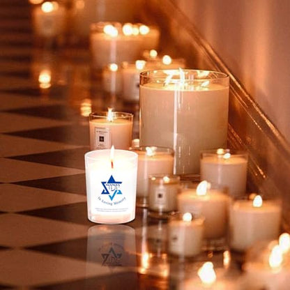Yahrzeit Candles - Yahrzeit Memorial Candles, Memorial Bereavement Gifts for Loss of Loved One, Jewish Sympathy, Natural Soy Wax Hand Poured 6oz (White-UNSCENTED) - color: WHITE-UNSCENTED