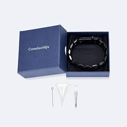 constantlife Cremation Bracelet for Ashes Men Memorial Jewelry Stainless Steel Hand Chain Personalized Customization Keepsake - 7.1 in/ 7.9 in/8.7 in/9.5 in - color: A-Customize