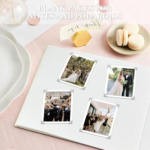LADY&HOME Linen Wedding Guest Book for Wedding Reception-Guestbook to Sign in,Baby Shower Guest Book,Photo and Polaroid Guest Book for Bridal Shower (Beige) - color: Beige