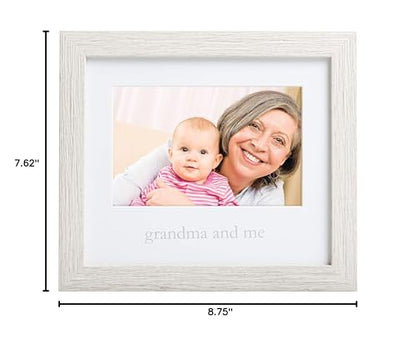 Kate & Milo Rustic Grandma And Me Frame, Wall And Tabletop Frame, Nursery Wall Décor, 4x6 Photo Insert, Distressed Gray - style: Grandma and Me