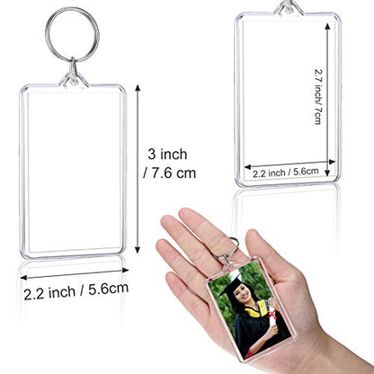 Yaomiao Acrylic Photo Frame Keychain Holder Photo Picture Insert Blank Keyring for DIY Craft - size: 2 x 3 Inch