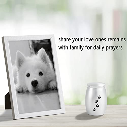 Small Urns for Pet Ashes,Silver Mini Urn for Dog/Cats Ashes - color: Silver