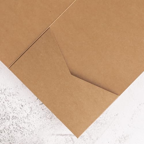 20 PCS Kraft Tri-fold Laser Cut Wedding Invitation Pockets for 5x7 Wedding Cards Bridal Shower Engagement Quinceanera Invite - color: Karft