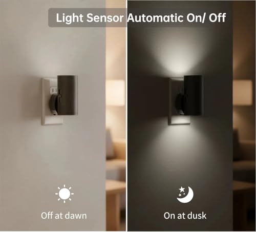 TSEXES LED Night Lights Plug into Wall,Dimmable,Daylight 5000K,4 Pack | Dusk to Dawn Sensor,0-300LM Adjustable Brightness,Bathroom, bedroom - color: 5000K Daylight, size: 4 Pack
