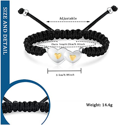 constantlife Double Heart Cremation Bracelet for Ashes for Women Stainless Steel Pendant Urn Memorial Jewelry Loved Ones Human Pet Funeral Keepsake Gift - color: Customize