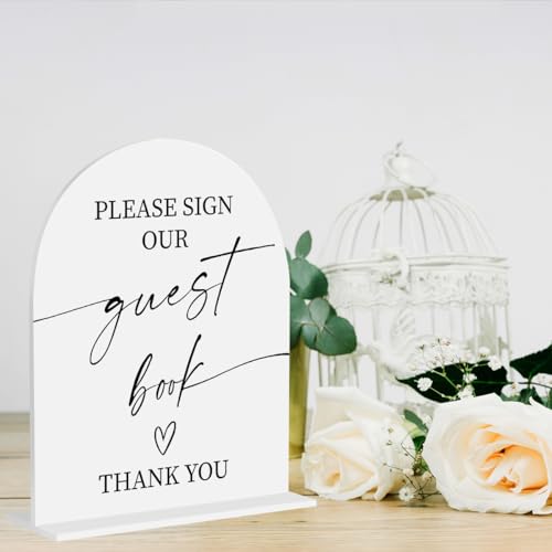 Please Sign Our Guestbook Sign Wedding Guest Book Acrylic Sign for Wedding Bridal Shower Baby Shower Ceremony Reception Event Party Welcome Guestbook Table 8"x10" - color: You