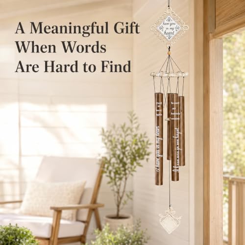 Memorial Wind Chime for Loss of Loved One, Sympathy Bereavement Gift, 43” | Loss of Loved One, Sympathy Gift for Loss of Mom Dad Husband Wife Pet, Engraved Bereavement, Outdoor Garden Porch
