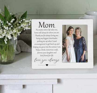 Mom Love You Forever Wedding Picture Frame, Mother of the Bride Photo Frame, 4x6 inch Photo - style: Mother of the Bride
