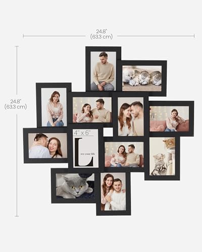 SONGMICS 12-Pack 4 x 6 Collage Picture Frames with Glass Front - color: Ink Black, size: 12 Pack