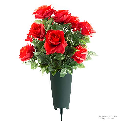 Large Round Cemetery Vase - size: Large