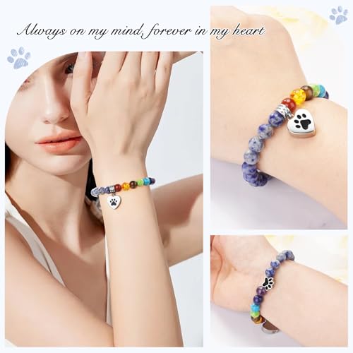 abooxiu Cremation Jewelry Urn Bracelet for Ashes Memorial Heart Ashes Keepsake Cremation Ash Bracelets Urn Jewelry for Ashes of Loved Ones for Women - With Me Always - style: Engraved - Pawprint - Rainbow Bridge